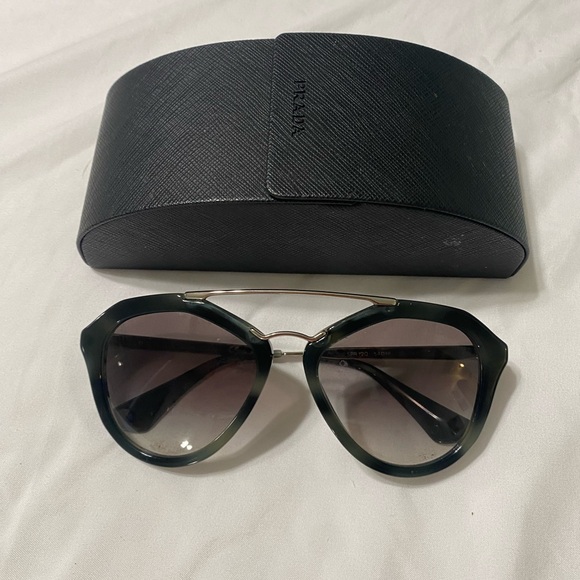 Prada Dark Sunglasses with Gold Accents - Picture 1 of 4